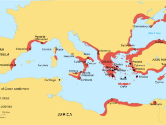 Areas settled by Greeks by the close of the archaic period