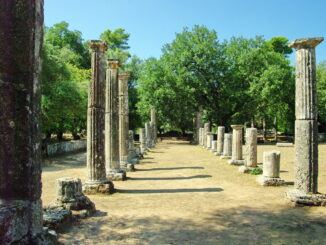 The palaestra of Olympia, a place devoted to the training of wrestlers and other athletes